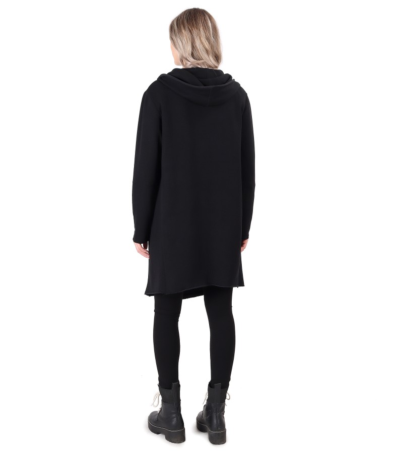 Long sweatshirt with thick elastic jersey blouse and leggings
