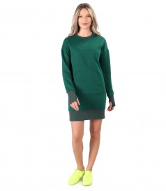 Sweatshirt dress made of cotton with front pocket