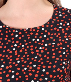 Blouse made of printed elastic jersey