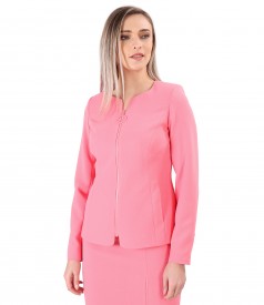 Office jacket with front zipper