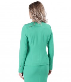 Office jacket with front zipper