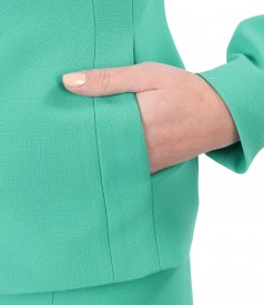 Office jacket with front zipper