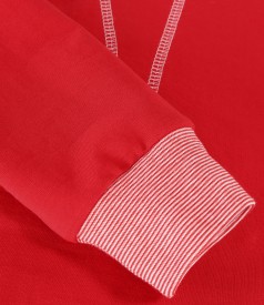 Cotton sweatshirt with decorative stitching