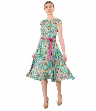 Elegant printed viscose dress