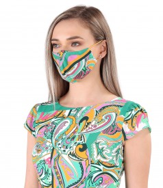 Reusable printed viscose mask