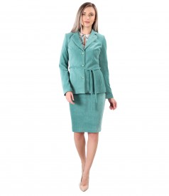 Office women suit with velvet skirt and jacket