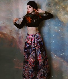 Long skirt made of duchesse satin fabric