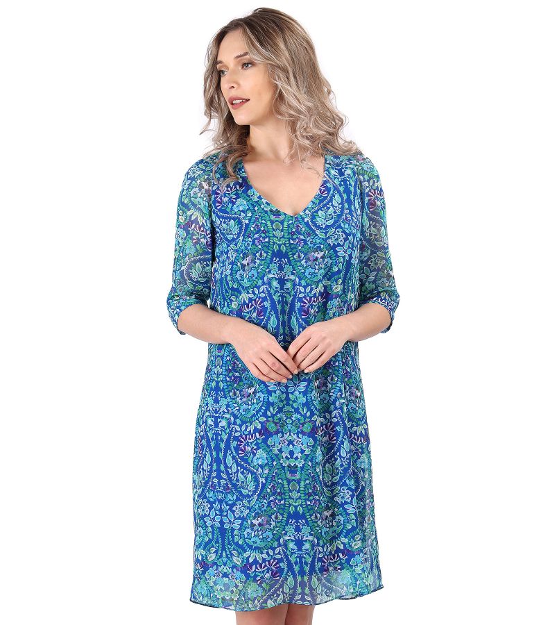 Casual veil dress with floral print