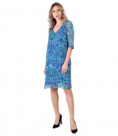 Casual veil dress with floral print