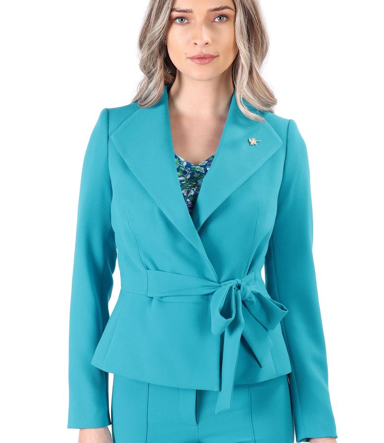 Office jacket with waist cord