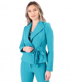 Office jacket with waist cord