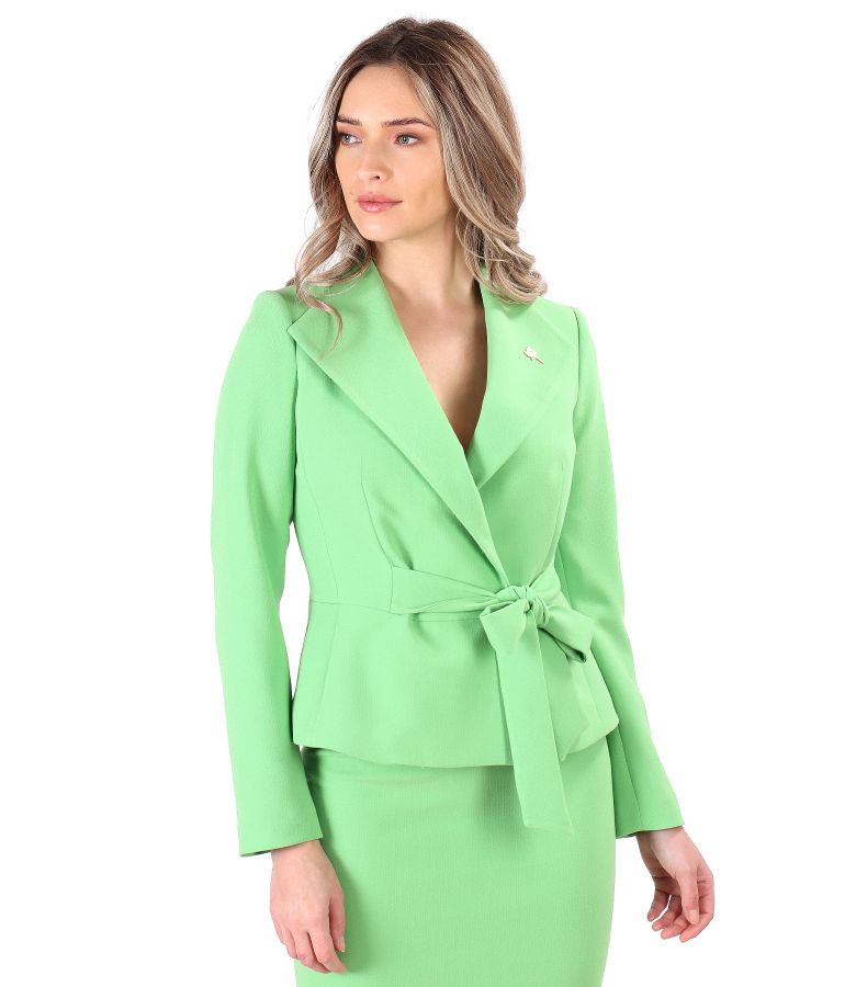 Office jacket with waist cord