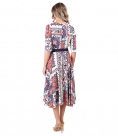 Viscose dress printed with floral motifs