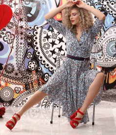 Viscose dress printed with paisley motifs