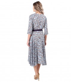 Viscose dress printed with paisley motifs