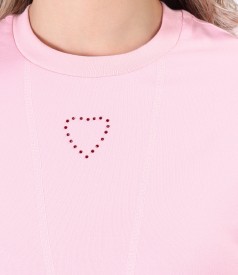 Cotton sweatshirt with decorative stitching