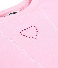 Cotton sweatshirt with decorative stitching