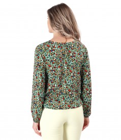 Elegant printed viscose blouse