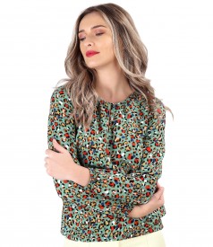 Elegant printed viscose blouse