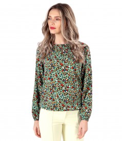Elegant printed viscose blouse