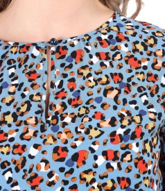 Elegant printed viscose blouse