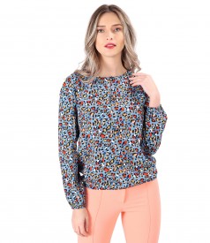 Elegant printed viscose blouse