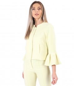 Elegant jacket with peplum cuffs