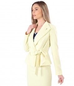 Office jacket with waist cord