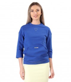 Cotton sweatshirt with front pocket