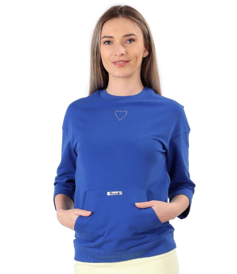 Cotton sweatshirt with front pocket