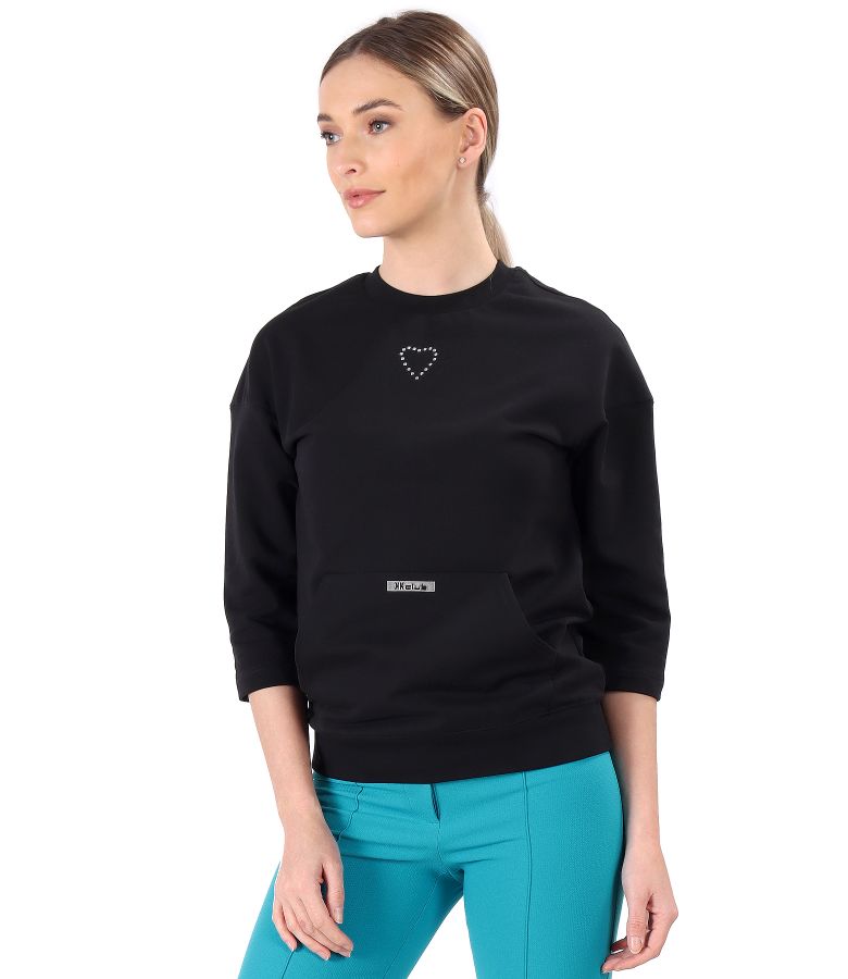 Cotton sweatshirt with front pocket