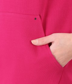 Cotton sweatshirt dress with front pocket