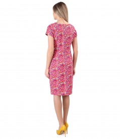 Elastic cotton dress with side pockets