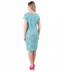 Elastic cotton dress with side pockets