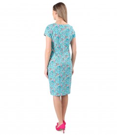 Elastic cotton dress with side pockets