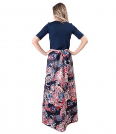 Smart/casual outfit with long skirt and elastic jersey blouse