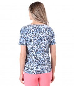 Blouse made of printed elastic cotton