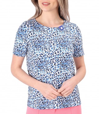 Blouse made of printed elastic cotton