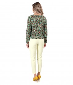 Viscose blouse with ankle pants