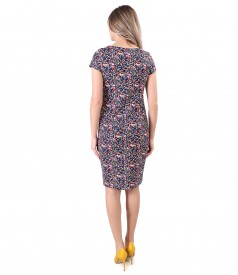 Elastic cotton dress with side pockets