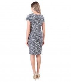 Elastic cotton dress with side pockets