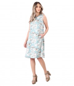 Casual dress made of tencel printed with floral motifs