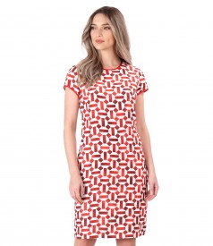 Elegant viscose dress with linen