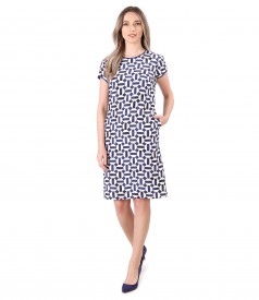 Elegant viscose dress with linen