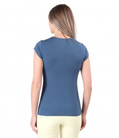 Elastic jersey t-shirt with folds