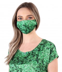 Reusable printed satin mask