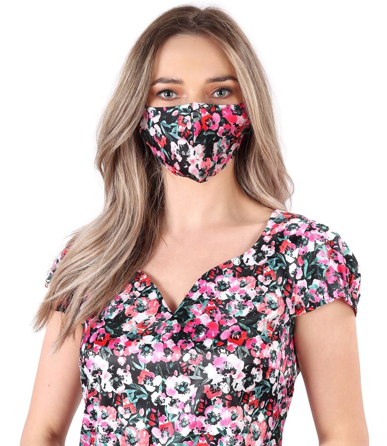 Reusable printed satin mask