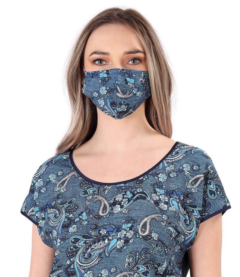 Reusable printed viscose mask