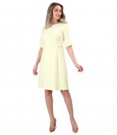 Flared office dress with decorative stitching