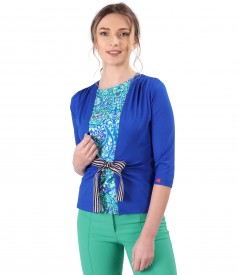 Jersey blouse tied with rips cord